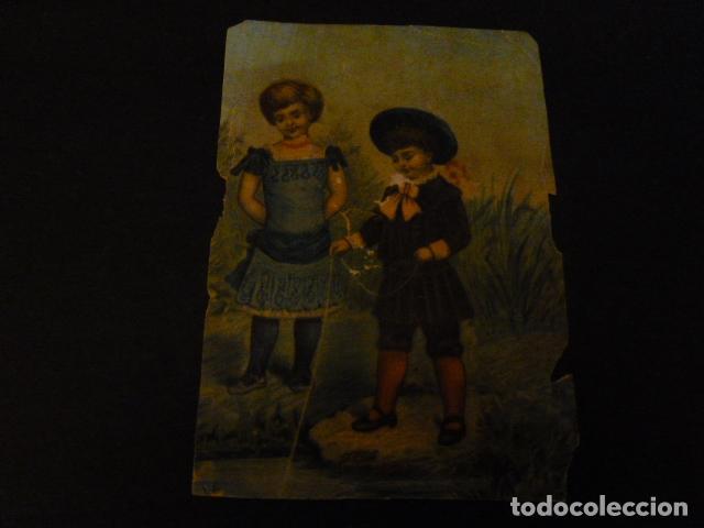 Coleccionismo cromos antiguos: NI&Ntilde;OS CROMO SIGLO XIX - Foto 1