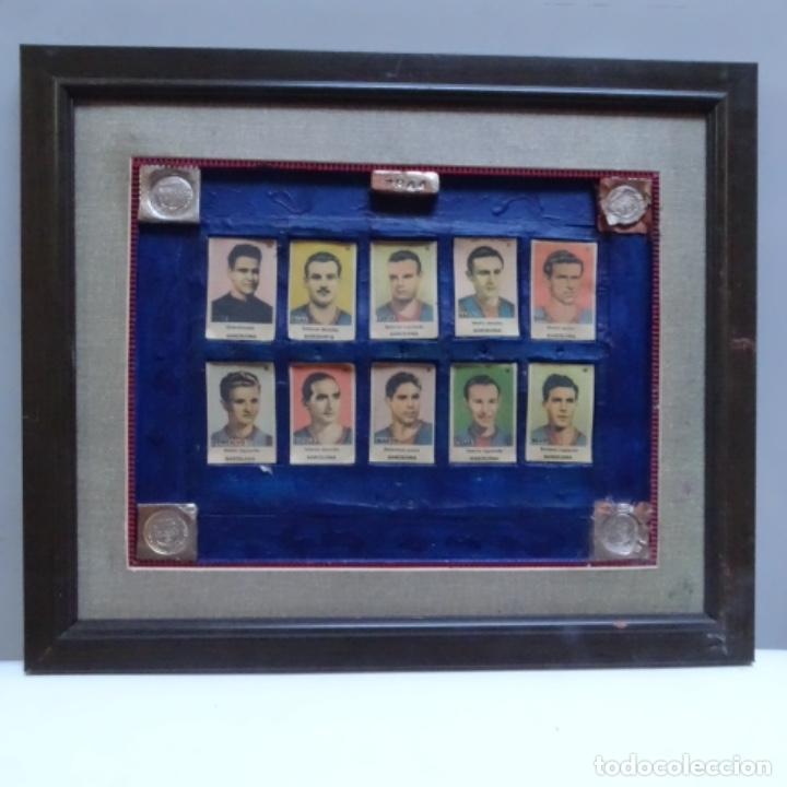 Coleccionismo cromos antiguos: Cuadro con cromos del bar&ccedil;a.1944. - Foto 1