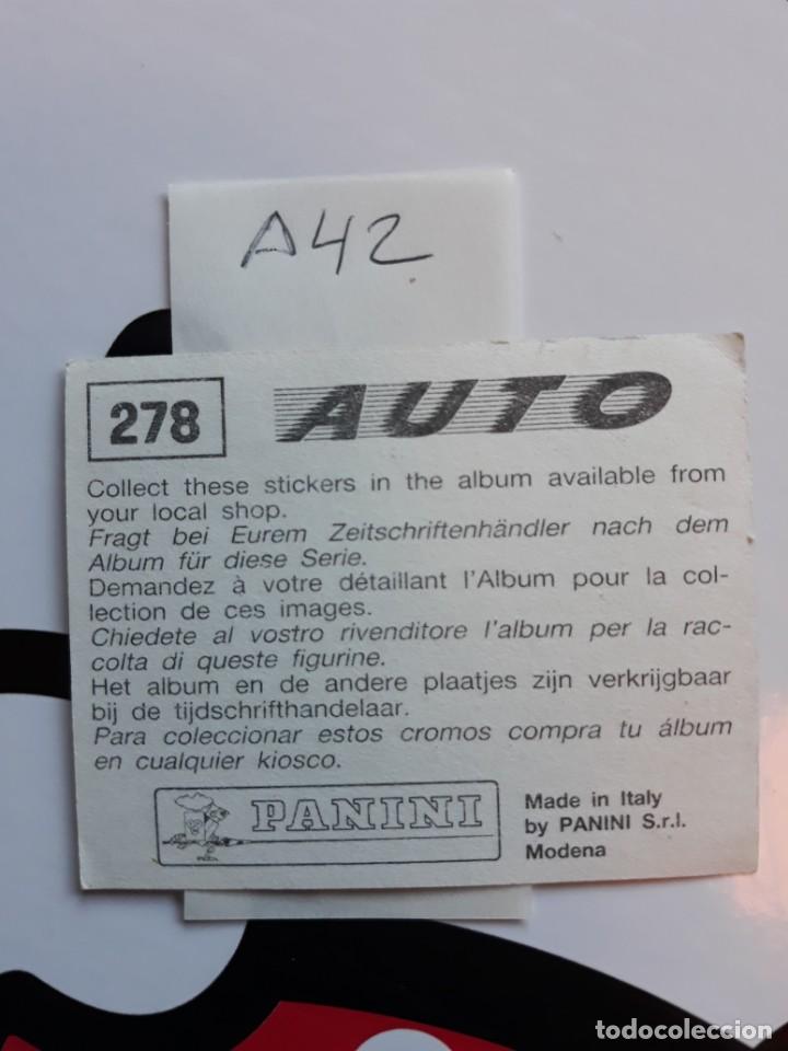 Coleccionismo cromos antiguos: auto n 278. PANINI. NUNCA PEGADO - Foto 2