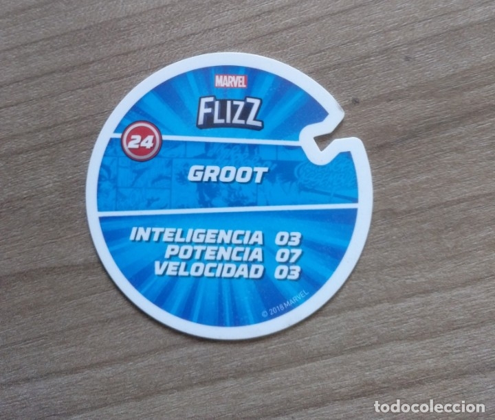 Coleccionismo cromos antiguos: cromo tazo, marvel flizz - groot - Foto 2