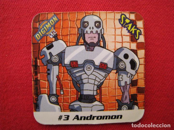 Coleccionismo cromos antiguos: STAKS - IMAN - DIGIMON - N&ordm; 3 - ANDROMON. - Foto 2