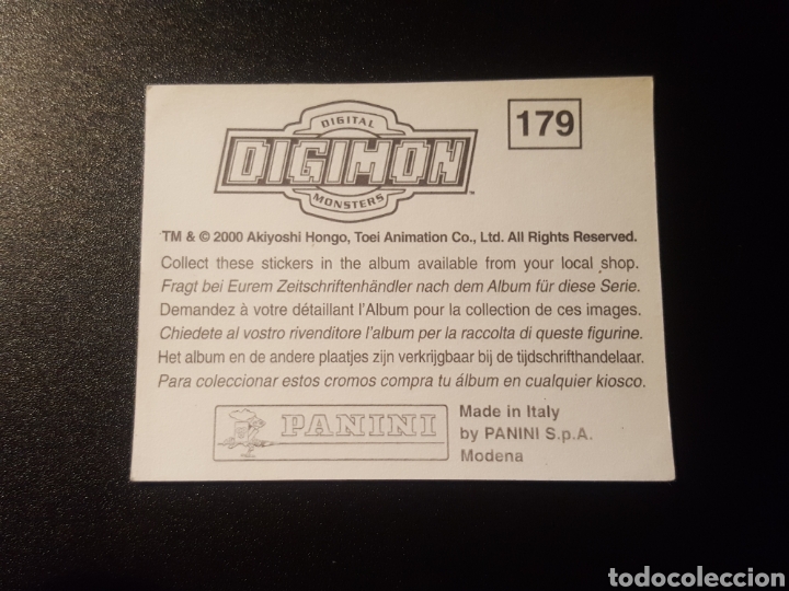 Coleccionismo cromos antiguos: CROMO - DIGIMON - N&deg; 179 - A&Ntilde;O 2000 - PANINI - Foto 2