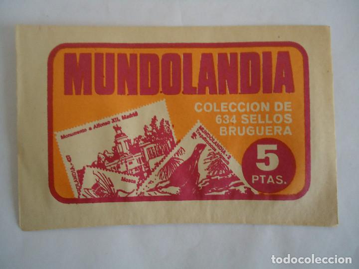 Collectable Antique Stickers: SOBRE DE CROMOS SIN ABRIR MUNDOLANDIA.A&Ntilde;O 1974