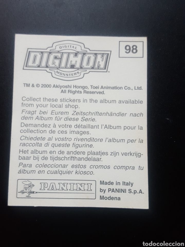 Coleccionismo cromos antiguos: CROMO - DIGIMON - N&deg; 98 - A&Ntilde;O 2000 - PANINI - Foto 2