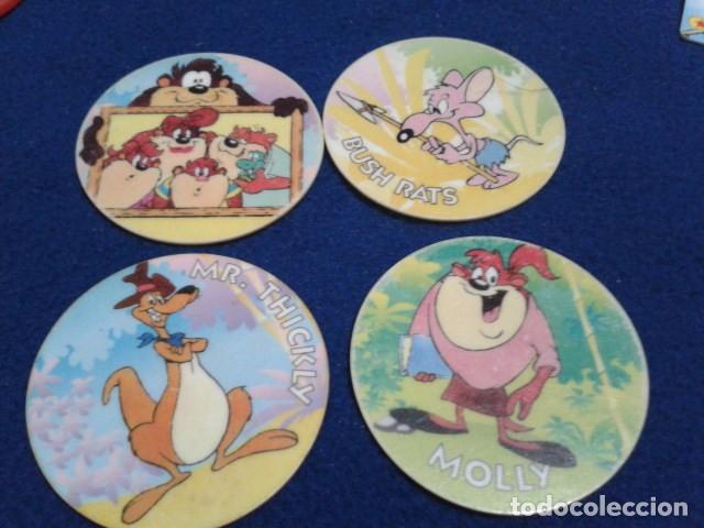 Collectable Antique Stickers: TAZOS  MATUTANO SUPER TAZO 1994 SERIE VERDE  ( TAZMANIA ) N&ordm; 74 - 81 - 94 Y 89 LOTE DE 4 TAZOS