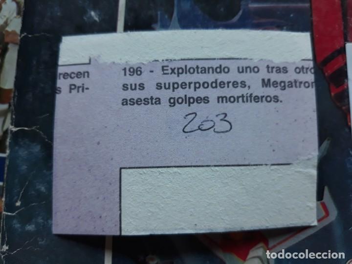 Coleccionismo cromos antiguos: transformers 1986 panini cromo recuperado 203 - Foto 2
