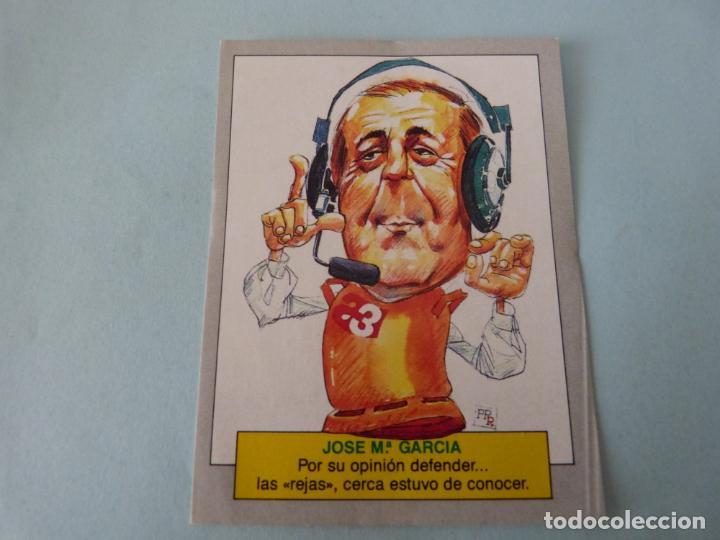 Coleccionismo cromos antiguos: CROMO DE JOSE M&ordf; GARCIA SIN PEGAR N&ordm; 85 A&Ntilde;O 1990 DEL &Aacute;LBUM KARIKATAS DE ESTE