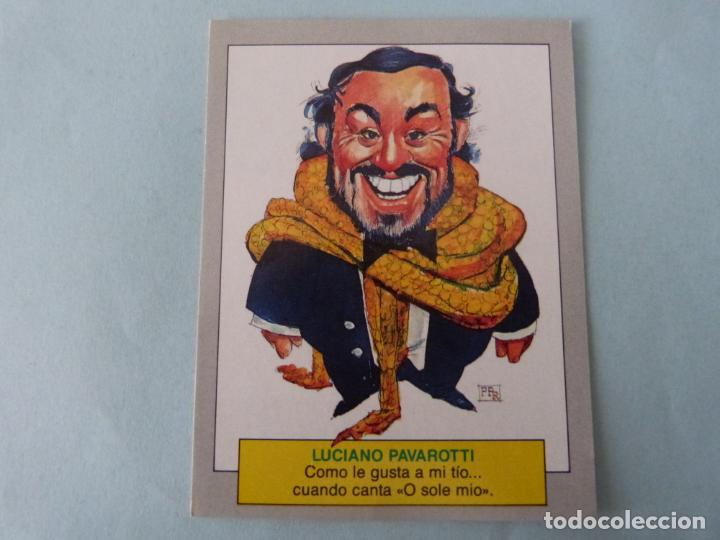 Coleccionismo cromos antiguos: CROMO DE LUCIANO PAVAROTTI SIN PEGAR N&ordm; 121 A&Ntilde;O 1990 DEL &Aacute;LBUM KARIKATAS DE ESTE