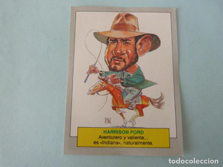 Coleccionismo cromos antiguos: CROMO DE HARRISON FORD SIN PEGAR N&ordm; 130 A&Ntilde;O 1990 DEL &Aacute;LBUM KARIKATAS DE ESTE