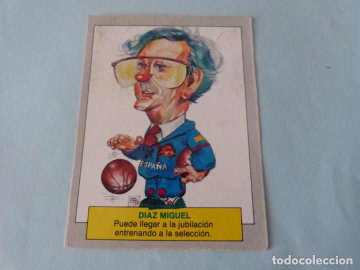 Coleccionismo cromos antiguos: CROMO DE DIAZ MIGUEL SIN PEGAR N&ordm; 28 A&Ntilde;O 1990 DEL &Aacute;LBUM KARIKATAS DE ESTE