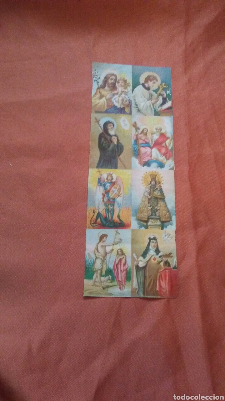 Coleccionismo cromos antiguos: Hoja con cromos imagenes religiosas . - Foto 1