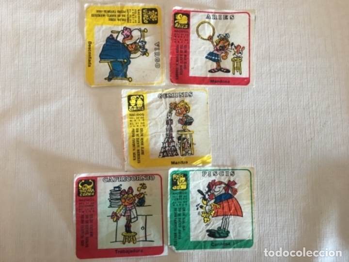Coleccionismo cromos antiguos: lote de 5 cromo envoltorio de caramelo con motivo de zodiaco