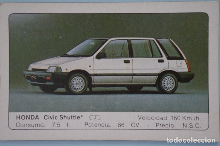 Coleccionismo cromos antiguos: CROMO DE COCHES HONDA SIN PEGAR N&ordm; 62 A&Ntilde;O 1986 DEL ALBUM COCHES DE EDICIONES UNIDAS S.A.