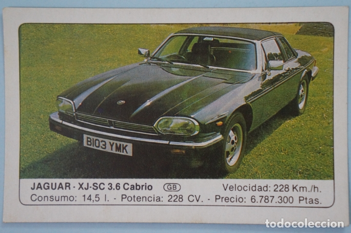 Coleccionismo Cromos antiguos: CROMO DE COCHES JAGUAR SIN PEGAR N&ordm; 66 DOBLE A&Ntilde;O 1986 DEL ALBUM COCHES DE EDICIONES UNIDAS S.A.