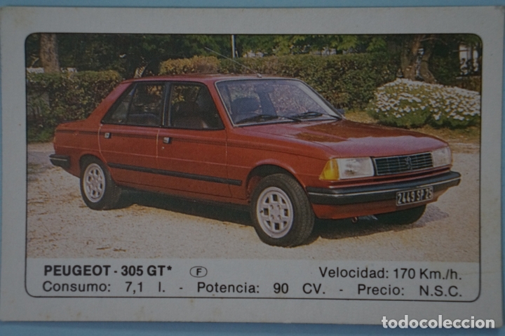 Coleccionismo Cromos antiguos: CROMO DE COCHES PEUGEOT SIN PEGAR N&ordm; 108 A&Ntilde;O 1986 DEL ALBUM COCHES DE EDICIONES UNIDAS S.A.