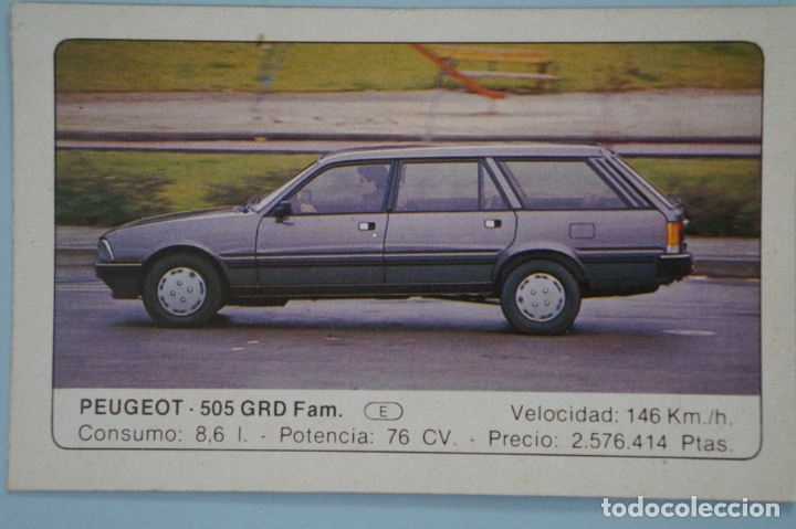 Coleccionismo Cromos antiguos: CROMO DE COCHES PEUGEOT SIN PEGAR N&ordm; 112 A&Ntilde;O 1986 DEL ALBUM COCHES DE EDICIONES UNIDAS S.A.