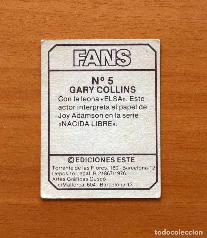 Coleccionismo cromos antiguos: Fans - N&ordm; 5, Gary Collins - Ediciones Este 1976 - Nunca pegado - Foto 2