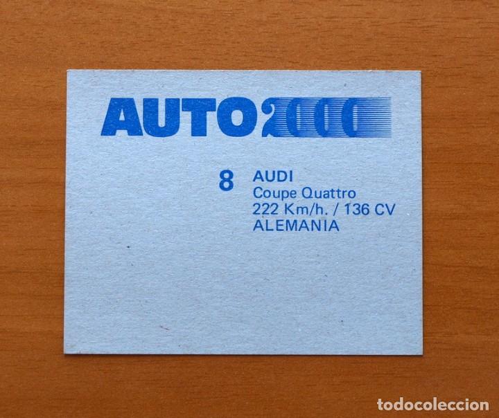 Coleccionismo cromos antiguos: Auto 2000 - N&ordm; 8 Audi - Comic Romo 1988 - Nunca pegado - Foto 2