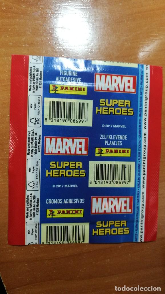 Coleccionismo cromos antiguos: SOBRE CROMOS MARVEL SUPER HEROES PANINI SIN ABRIR - Foto 2