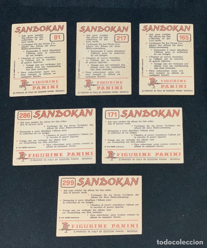 Coleccionismo cromos antiguos: 6 Cromos Sandokan Panini - Foto 2