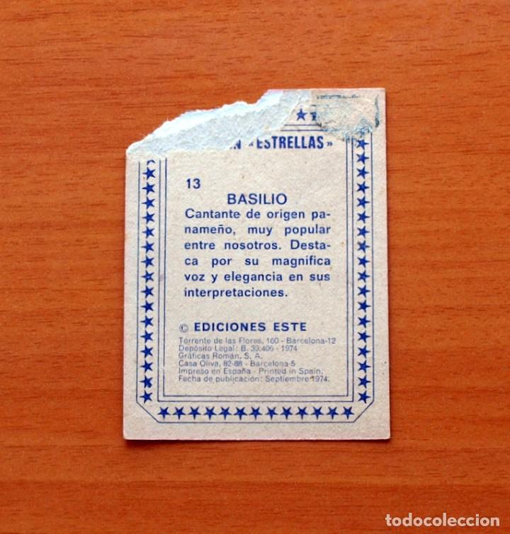 Coleccionismo cromos antiguos: Colecci&oacute;n Estrellas - N&ordm; 13, Basilio - Ediciones Este 1974 - Foto 2