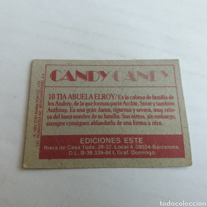 Coleccionismo cromos antiguos: Cromo CANDY CANDY - Ediciones Este a&ntilde;o 1985 - n&uacute;m 10 - Foto 2