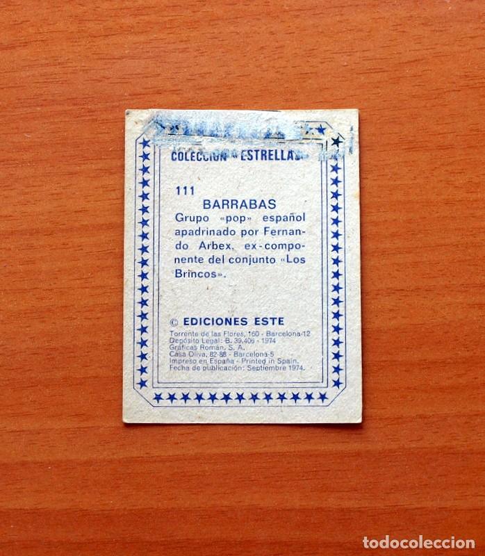 Coleccionismo cromos antiguos: Colecci&oacute;n Estrellas - N&ordm; 111, Barrabas - Ediciones Este 1974 - Foto 2
