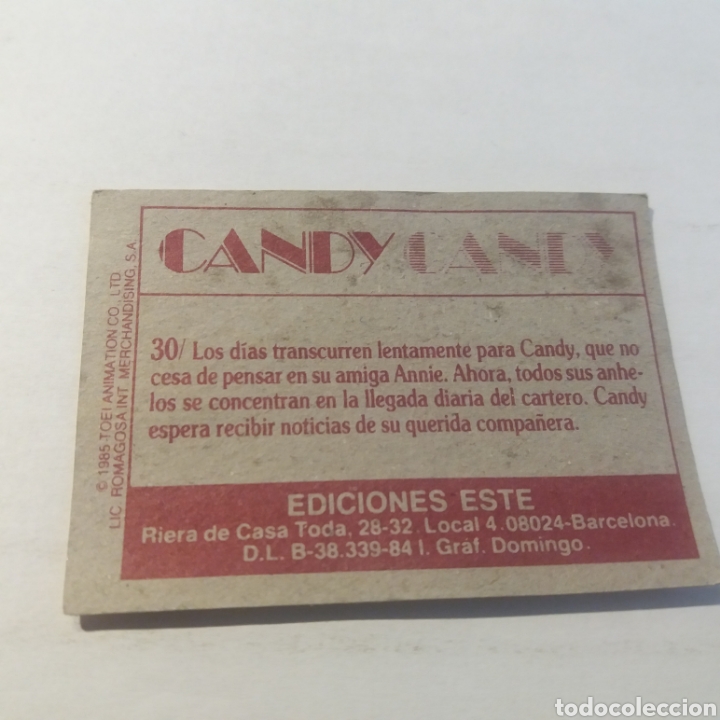 Coleccionismo cromos antiguos: Cromo CANDY CANDY - Ediciones Este a&ntilde;o 1985 - n&uacute;m 30 - Foto 2