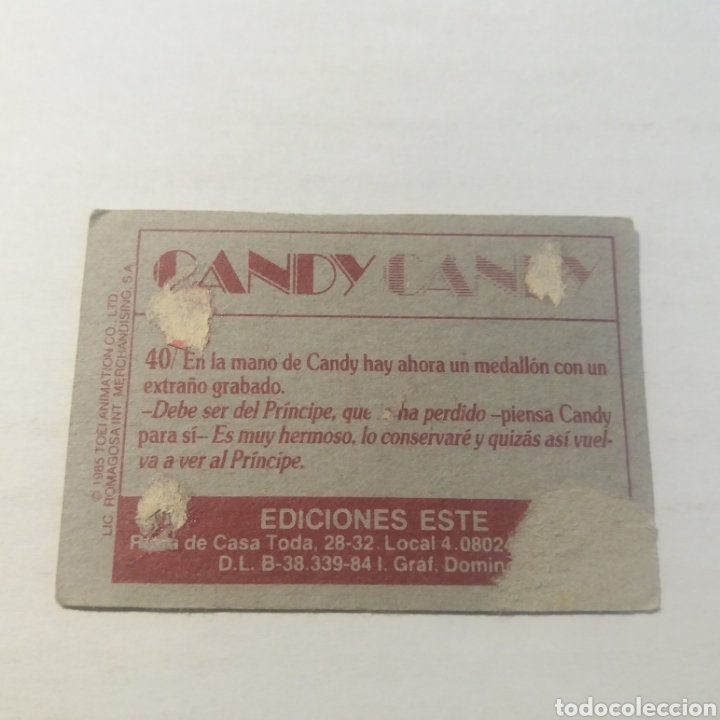 Coleccionismo cromos antiguos: Cromo CANDY CANDY - Ediciones Este a&ntilde;o 1985 - n&uacute;m 40 - Foto 3