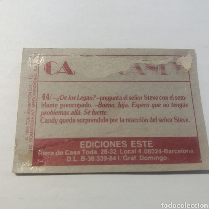 Coleccionismo cromos antiguos: Cromo CANDY CANDY - Ediciones Este a&ntilde;o 1985 - n&uacute;m 44 - Foto 2