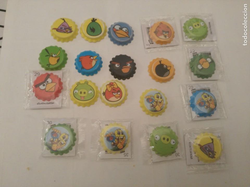 Coleccionismo Cromos antiguos: lote chapas angry birds y grefus