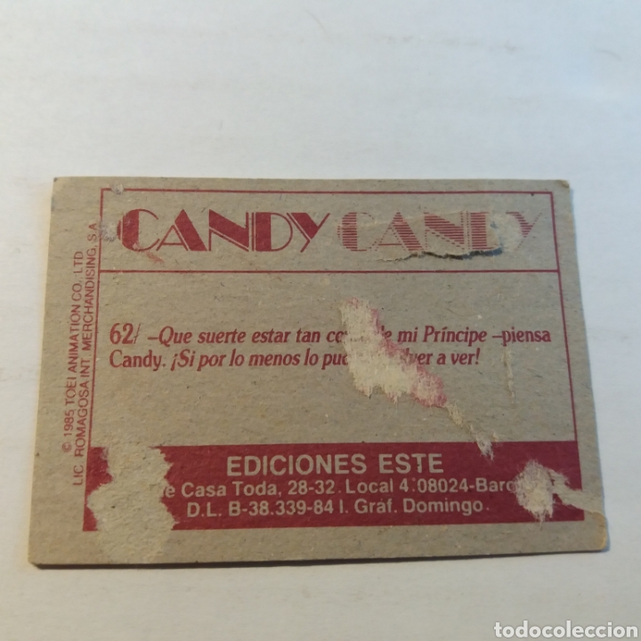 Coleccionismo cromos antiguos: Cromo CANDY CANDY - Ediciones Este a&ntilde;o 1985 - n&uacute;m 62 - Foto 2