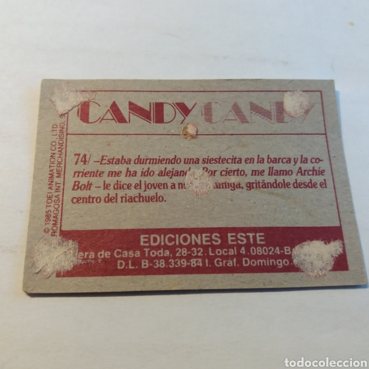 Coleccionismo cromos antiguos: Cromo CANDY CANDY - Ediciones Este a&ntilde;o 1985 - n&uacute;m 74 - Foto 2