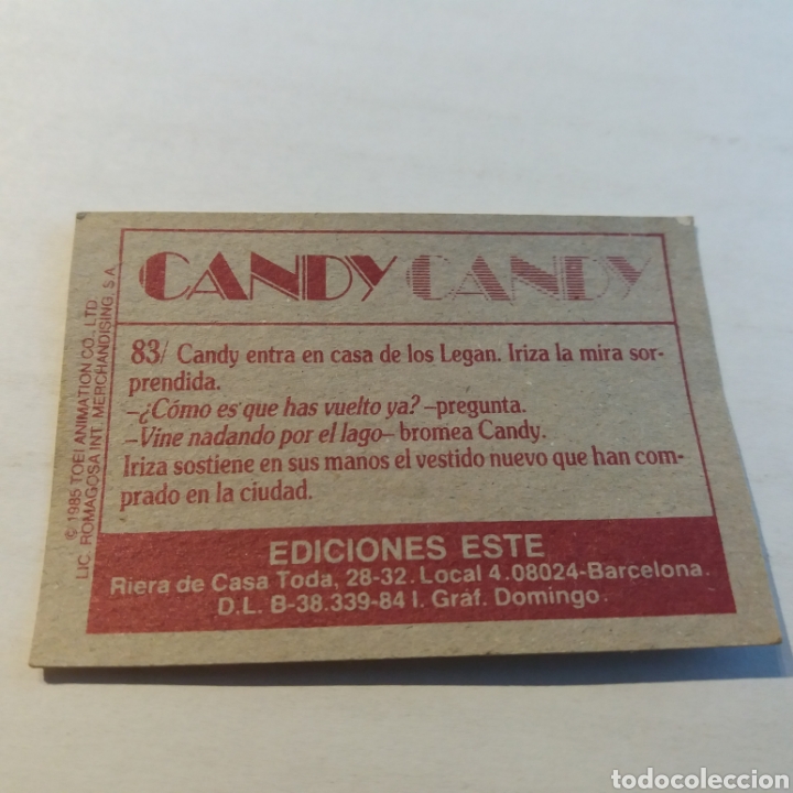 Coleccionismo cromos antiguos: Cromo CANDY CANDY - Ediciones Este a&ntilde;o 1985 - n&uacute;m 83 - Foto 2