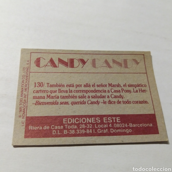 Coleccionismo cromos antiguos: Cromo CANDY CANDY - Ediciones Este a&ntilde;o 1985 - n&uacute;m 130 - Foto 2