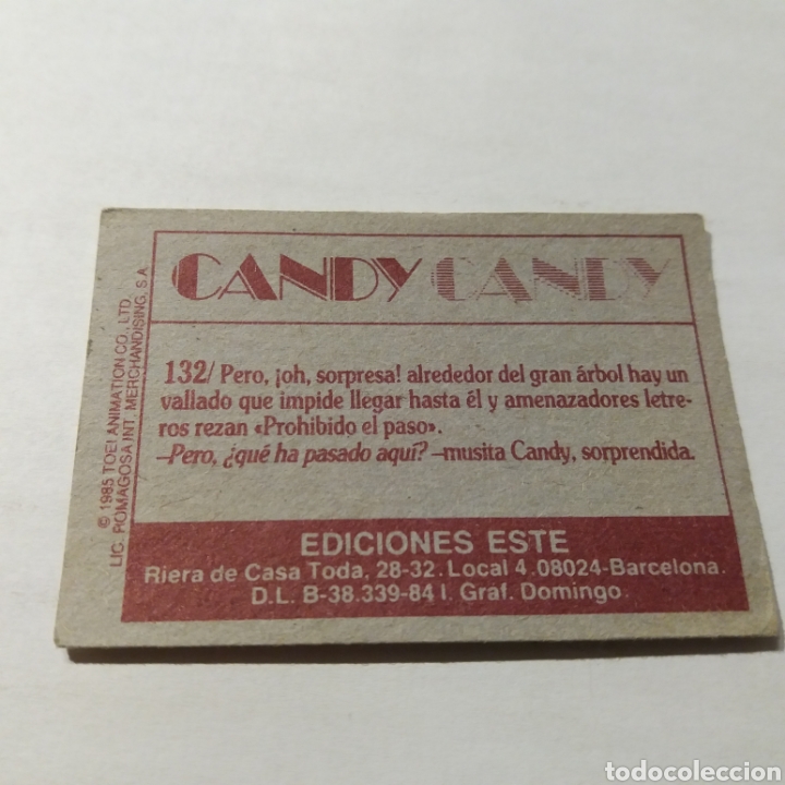Coleccionismo cromos antiguos: Cromo CANDY CANDY - Ediciones Este a&ntilde;o 1985 - n&uacute;m 132 - Foto 2