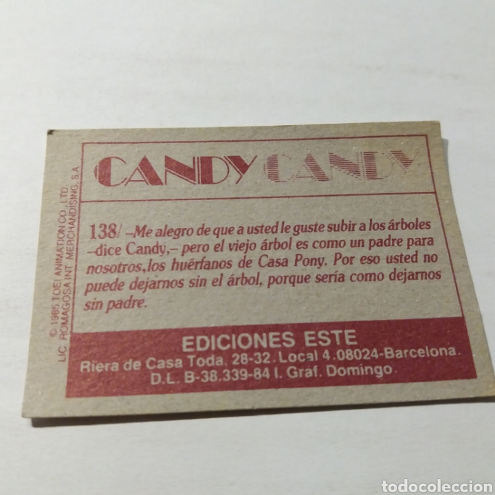 Coleccionismo cromos antiguos: Cromo CANDY CANDY - Ediciones Este a&ntilde;o 1985 - n&uacute;m 138 - Foto 2
