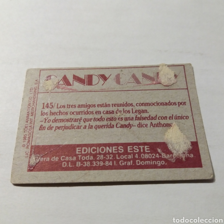 Coleccionismo cromos antiguos: Cromo CANDY CANDY - Ediciones Este a&ntilde;o 1985 - n&uacute;m 145 - Foto 2