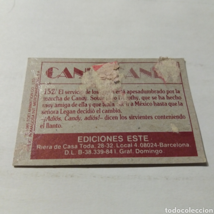 Coleccionismo cromos antiguos: Cromo CANDY CANDY - Ediciones Este a&ntilde;o 1985 - n&uacute;m 152 - Foto 2
