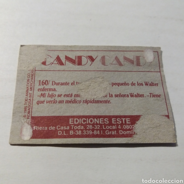 Coleccionismo cromos antiguos: Cromo CANDY CANDY - Ediciones Este a&ntilde;o 1985 - n&uacute;m 160 - Foto 2