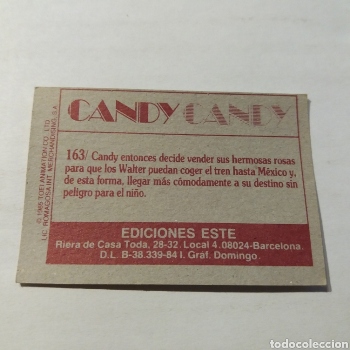 Coleccionismo cromos antiguos: Cromo CANDY CANDY - Ediciones Este a&ntilde;o 1985 - n&uacute;m 163 - Foto 2