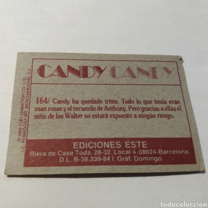 Coleccionismo cromos antiguos: Cromo CANDY CANDY - Ediciones Este a&ntilde;o 1985 - n&uacute;m 164 - Foto 2