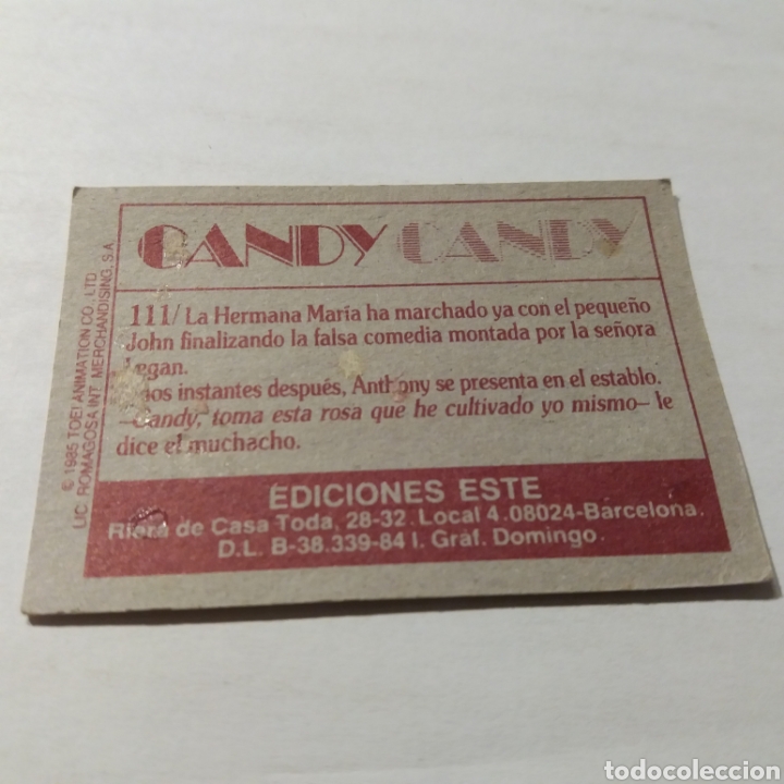 Coleccionismo cromos antiguos: Cromo CANDY CANDY - Ediciones Este a&ntilde;o 1985 - n&uacute;m 111 - Foto 2