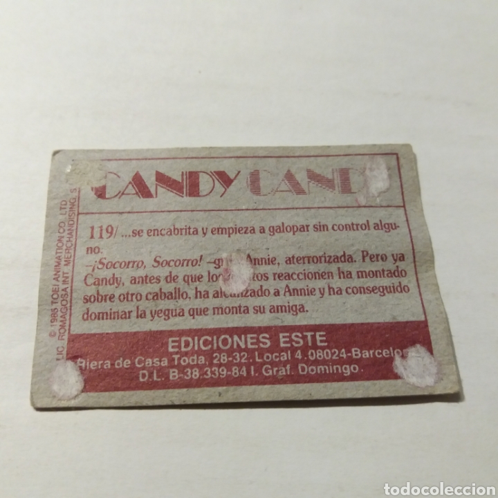 Coleccionismo cromos antiguos: Cromo CANDY CANDY - Ediciones Este a&ntilde;o 1985 - n&uacute;m 119 - Foto 2