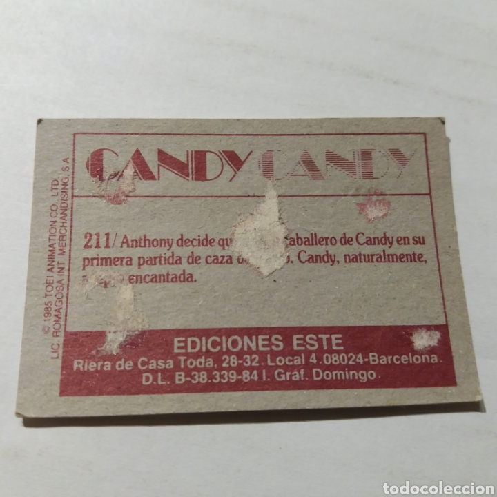 Coleccionismo cromos antiguos: Cromo CANDY CANDY - Ediciones Este a&ntilde;o 1985 - n&uacute;m 211 - Foto 2