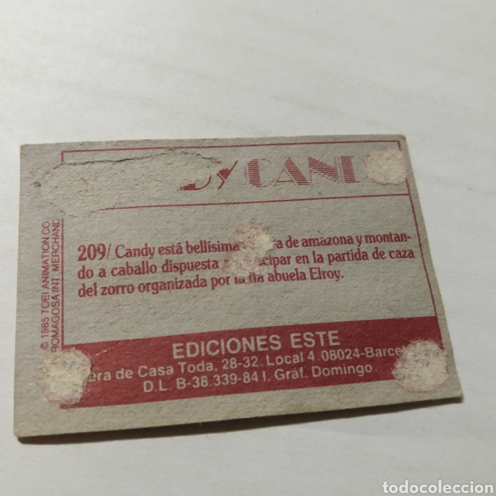 Coleccionismo cromos antiguos: Cromo CANDY CANDY - Ediciones Este a&ntilde;o 1985 - n&uacute;m 209 - Foto 2