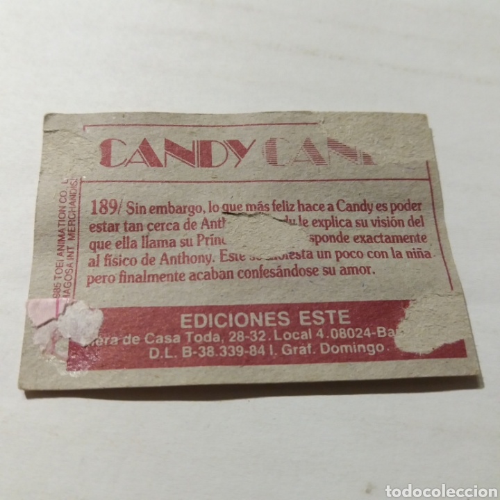 Coleccionismo cromos antiguos: Cromo CANDY CANDY - Ediciones Este a&ntilde;o 1985 - n&uacute;m 189 - Foto 2