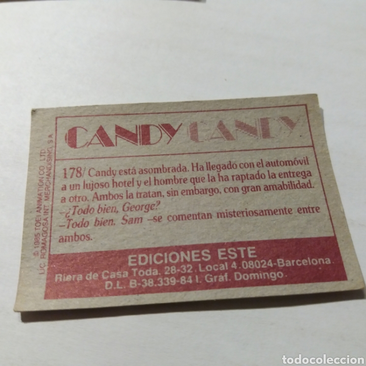 Coleccionismo cromos antiguos: Cromo CANDY CANDY - Ediciones Este a&ntilde;o 1985 - n&uacute;m 178 - Foto 2