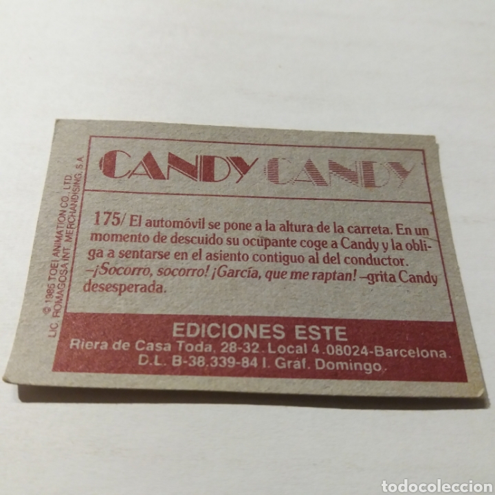 Coleccionismo cromos antiguos: Cromo CANDY CANDY - Ediciones Este a&ntilde;o 1985 - n&uacute;m 175 - Foto 2