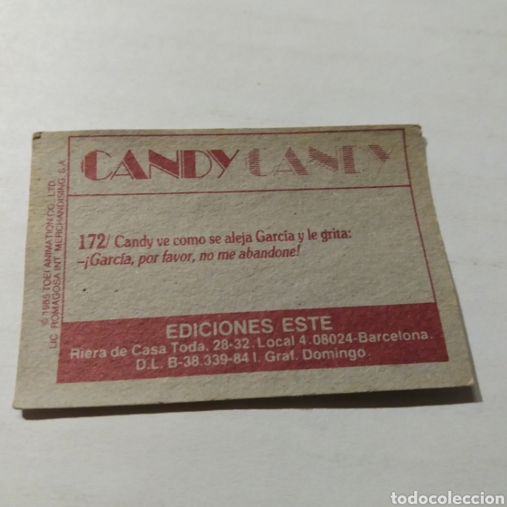Coleccionismo cromos antiguos: Cromo CANDY CANDY - Ediciones Este a&ntilde;o 1985 - n&uacute;m 172 - Foto 2